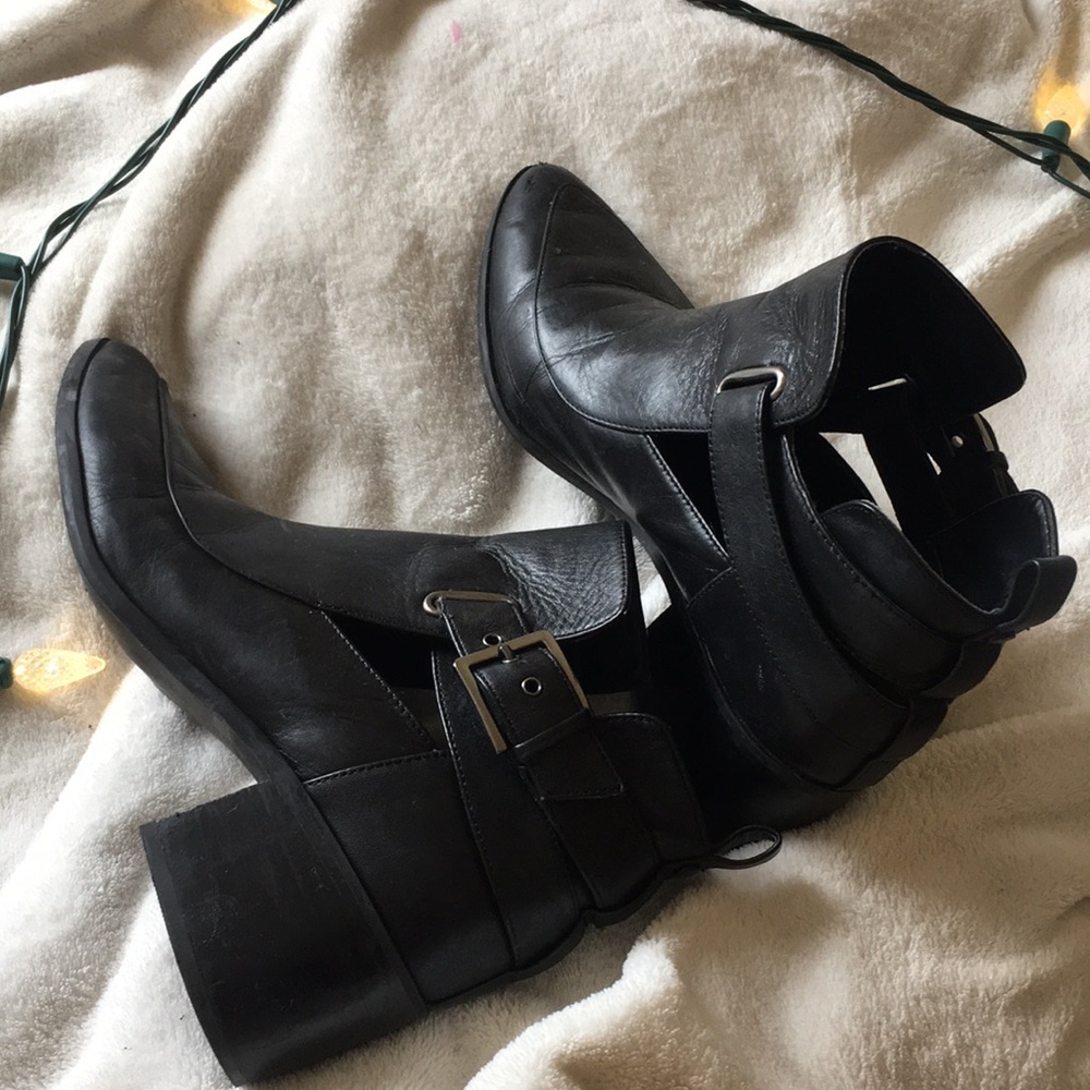 Black ankle booties